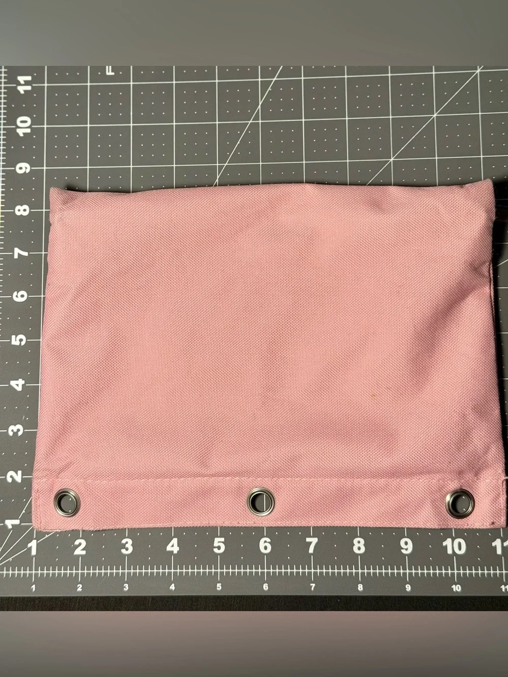 Pink & Teal Canvas Zip Pouch * Mesh Plastic Pocket * Dual Zipper